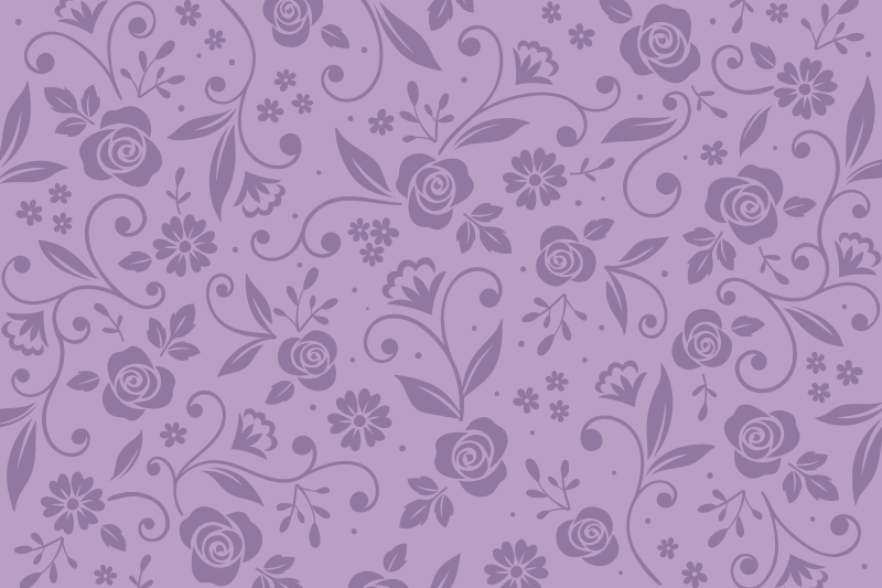 Floral violet pattern placemat - TenStickers