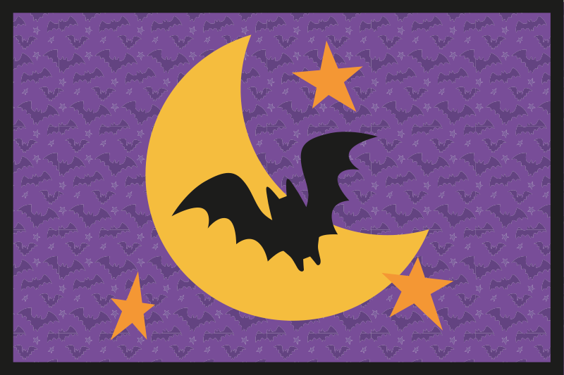 Moon stars and a bat  Halloween placemats - TenStickers