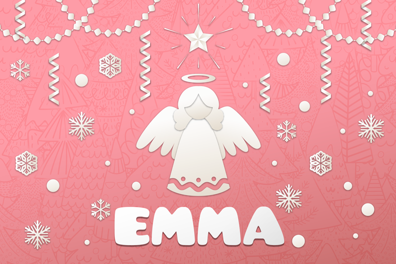 Christmas placemat with angel holiday design - TenStickers