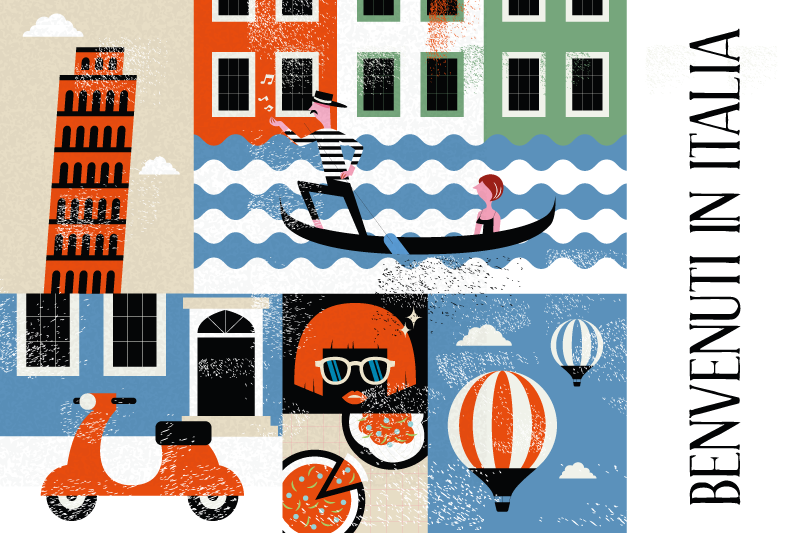 Original placemat vibrant italian landscape - TenStickers