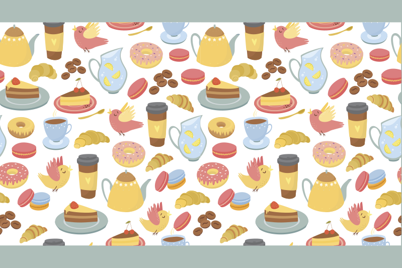 Children placemat with colorful dessert designs - TenStickers