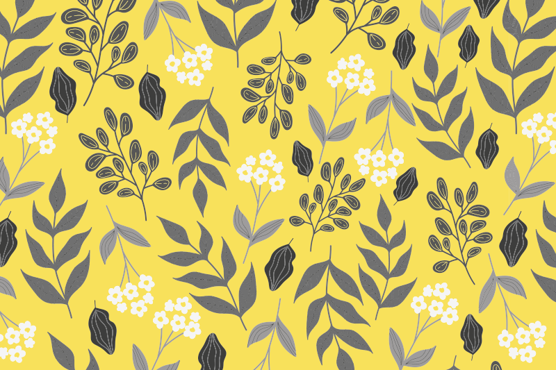 Modern placemat floral yellow design - TenStickers