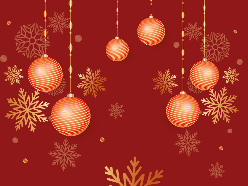 Christmas placemat with decorative holiday orbs - TenStickers