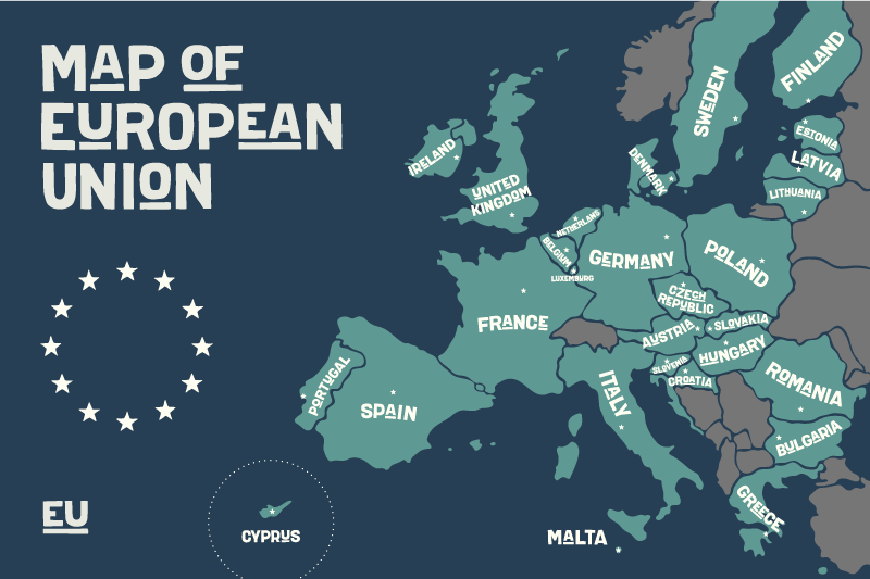 Placemat with quote map of european union - TenStickers