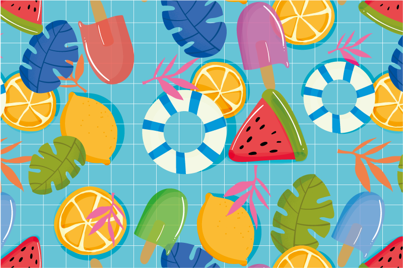Children placemat fruit and ice cream delight - TenStickers