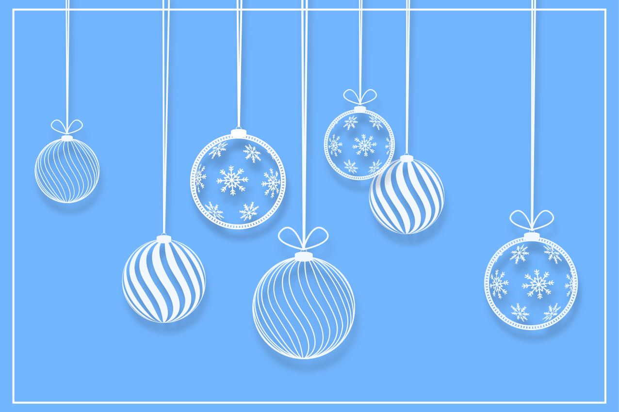 Blue and white christmas bubbles placemats - TenStickers