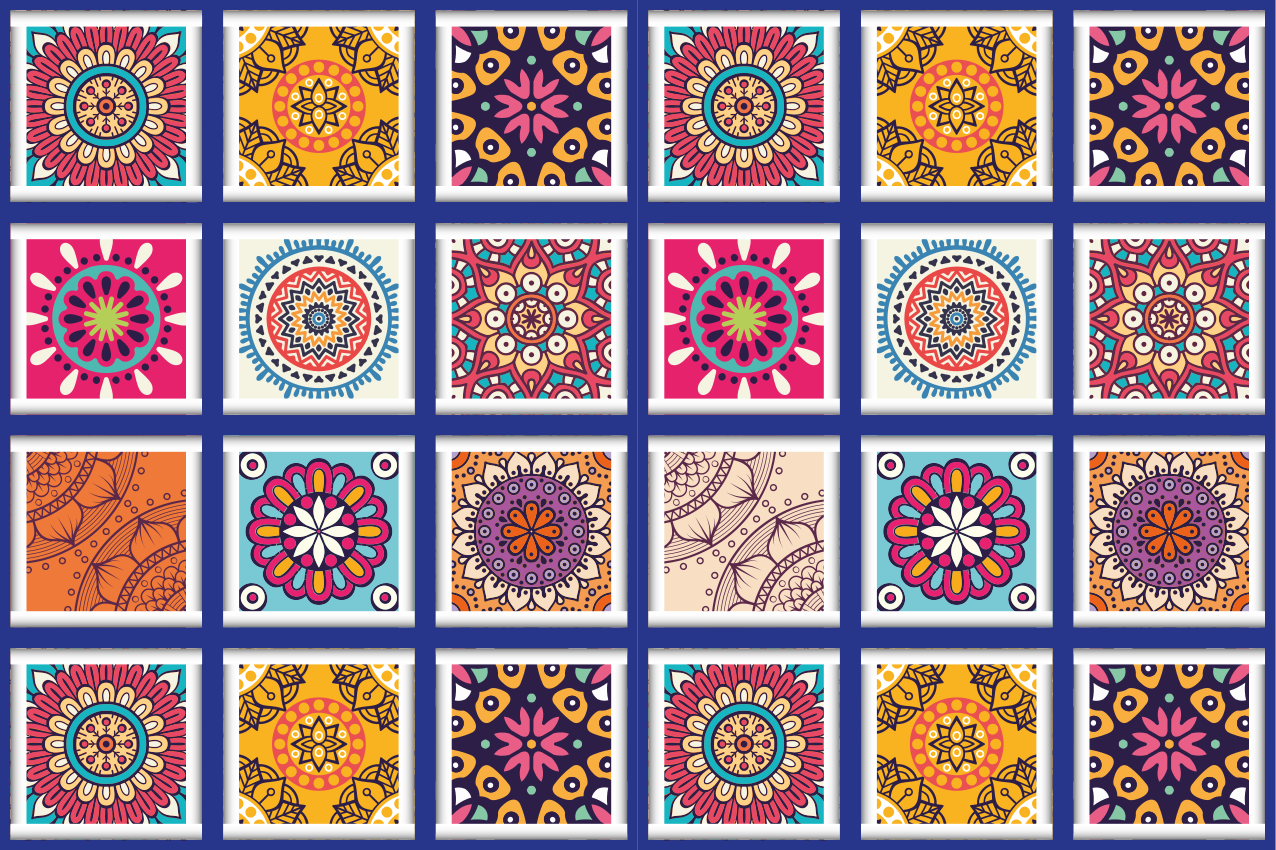 Original placemat with geometric floral designs - TenStickers