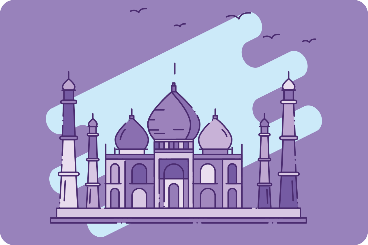 Modern placemat taj mahal silhouette - TenStickers