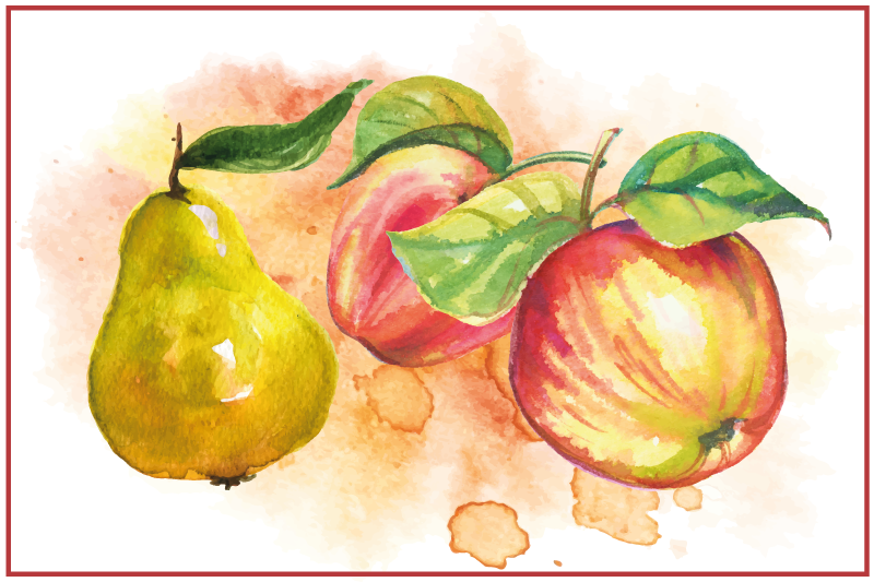 Original placemat fruits watercolor design - TenStickers