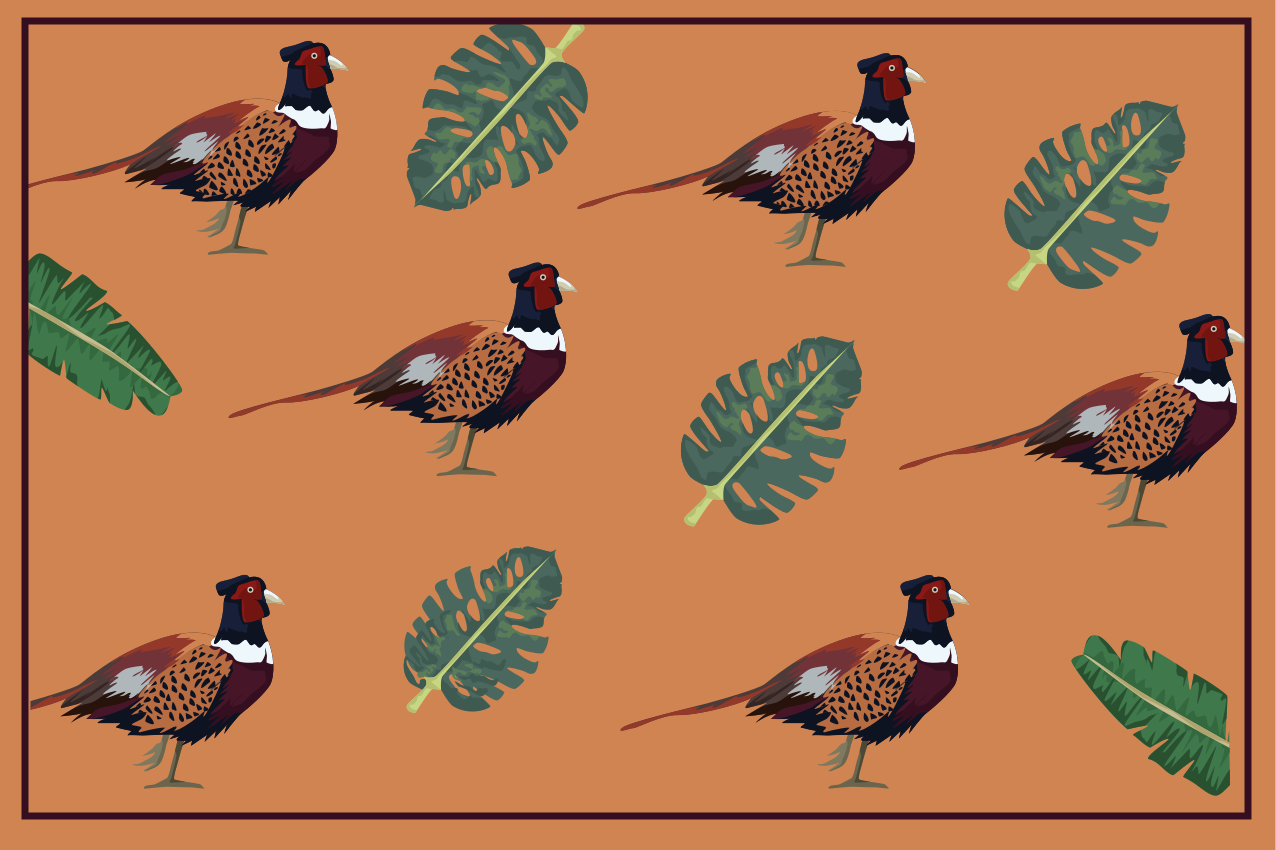 Original placemat colorful pheasant design - TenStickers