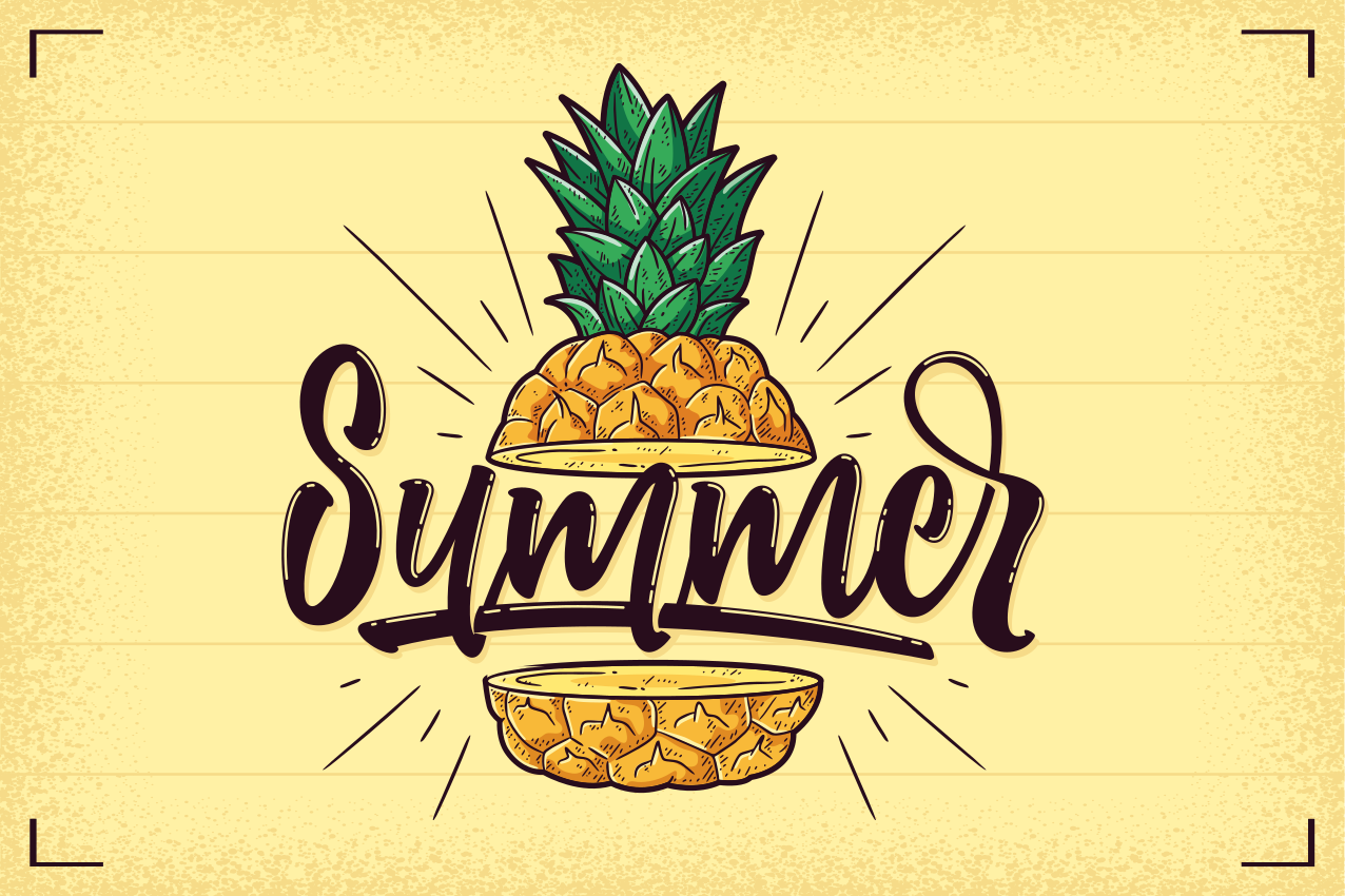 Placemat with quote summer pineapple design - TenStickers