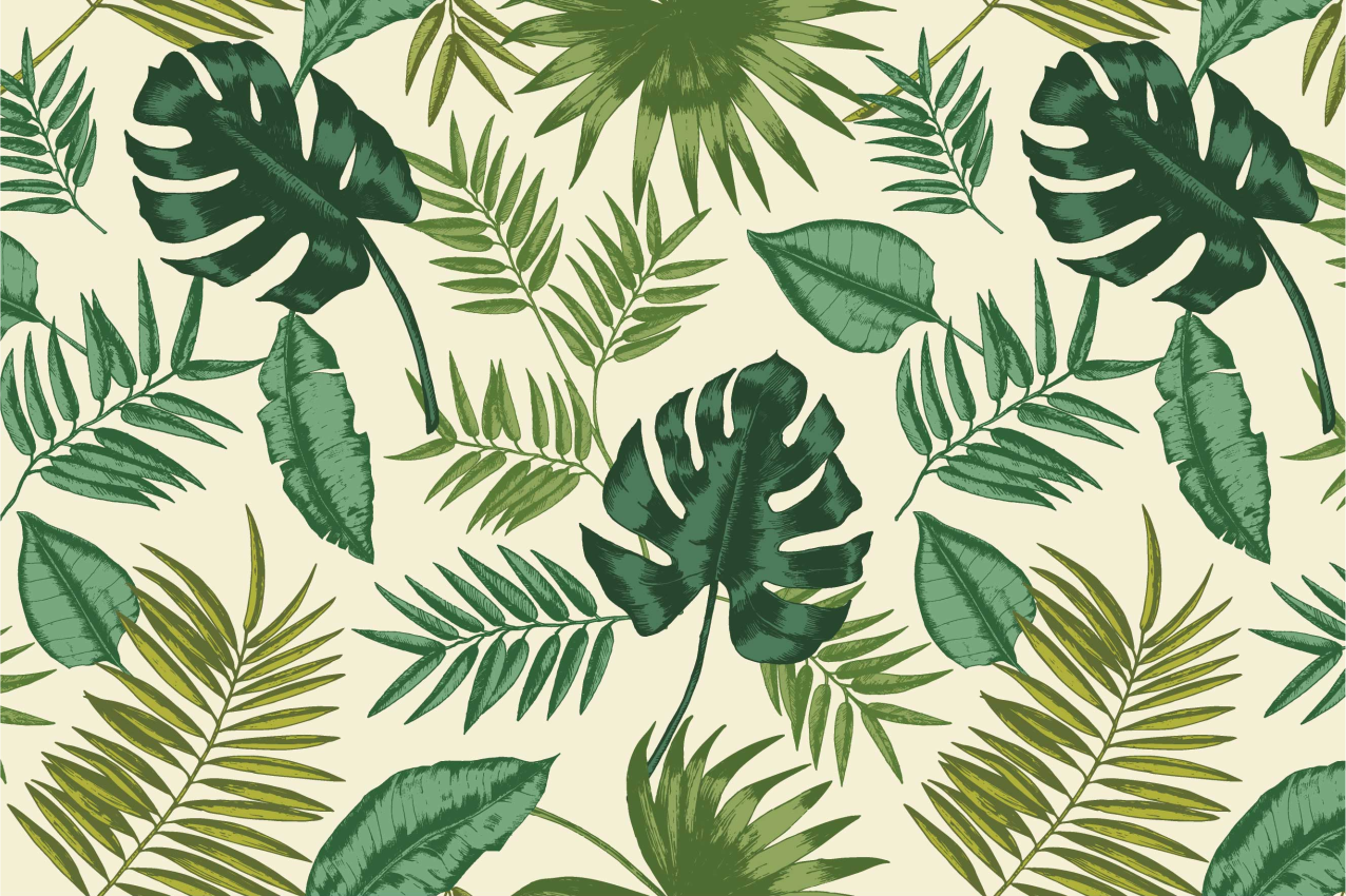 Placemat with leafy tropical design - TenStickers
