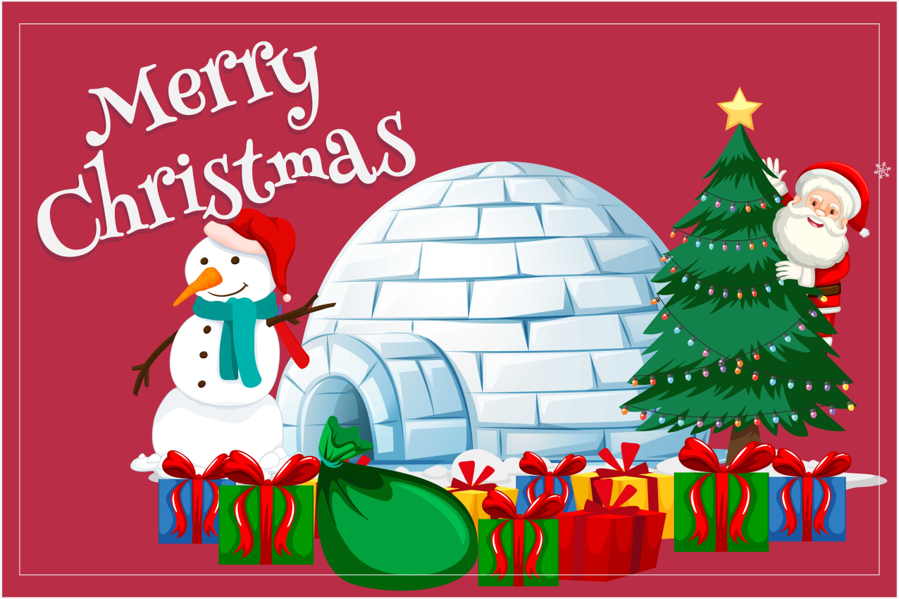 Christmas placemat festive holiday scene - TenStickers