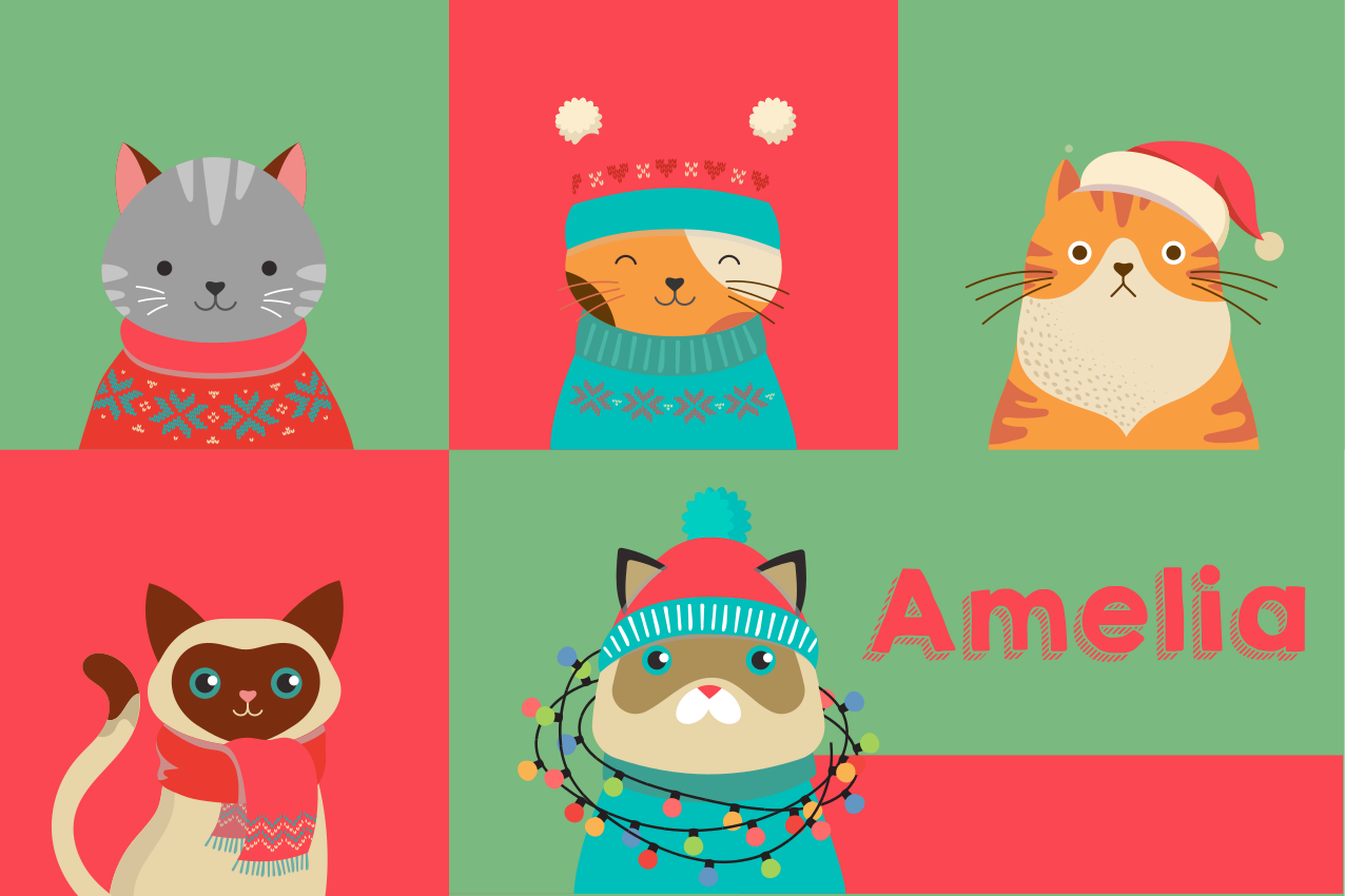 Children placemat cute cartoon cats - TenStickers