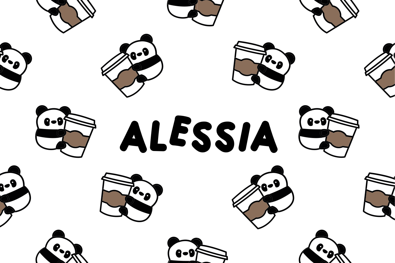 pandas with name  Personalised placemats - TenStickers