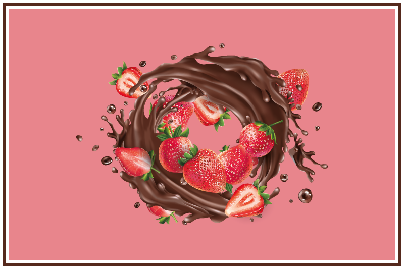 Original placemat chocolate dipped strawberries - TenStickers