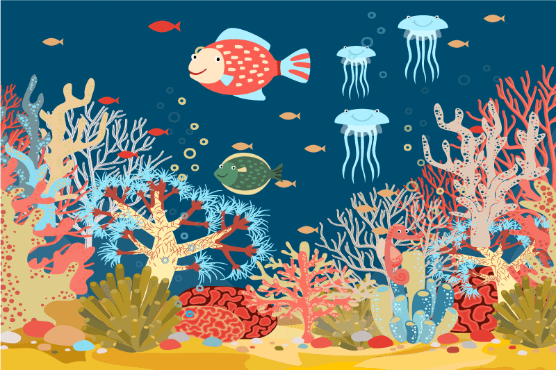 Underwater marine landscape  home placemats - TenStickers
