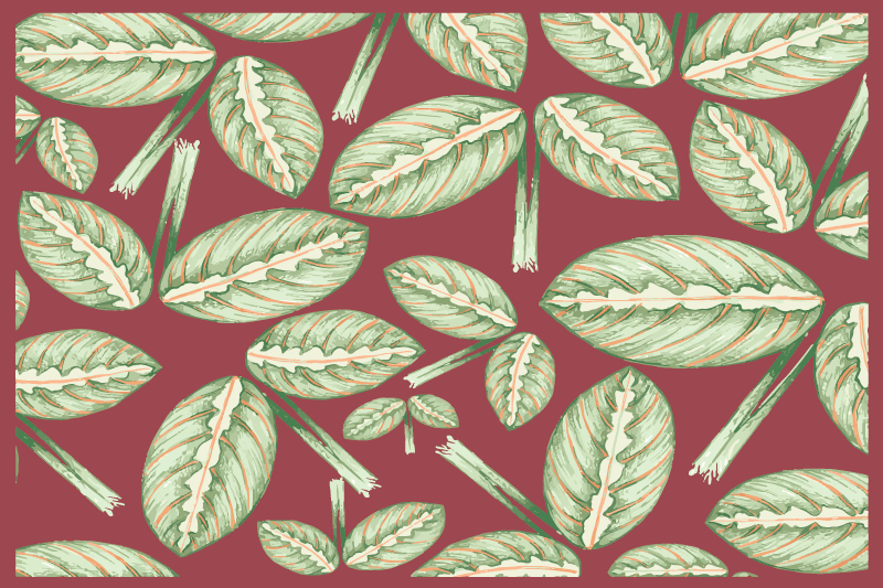 Original placemat leaf design arrangement - TenStickers
