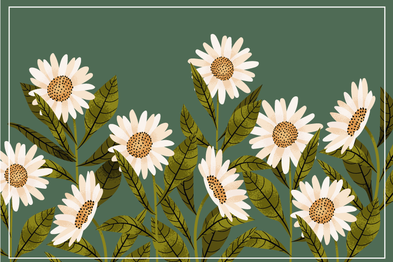 Original placemat daisy floral design - TenStickers