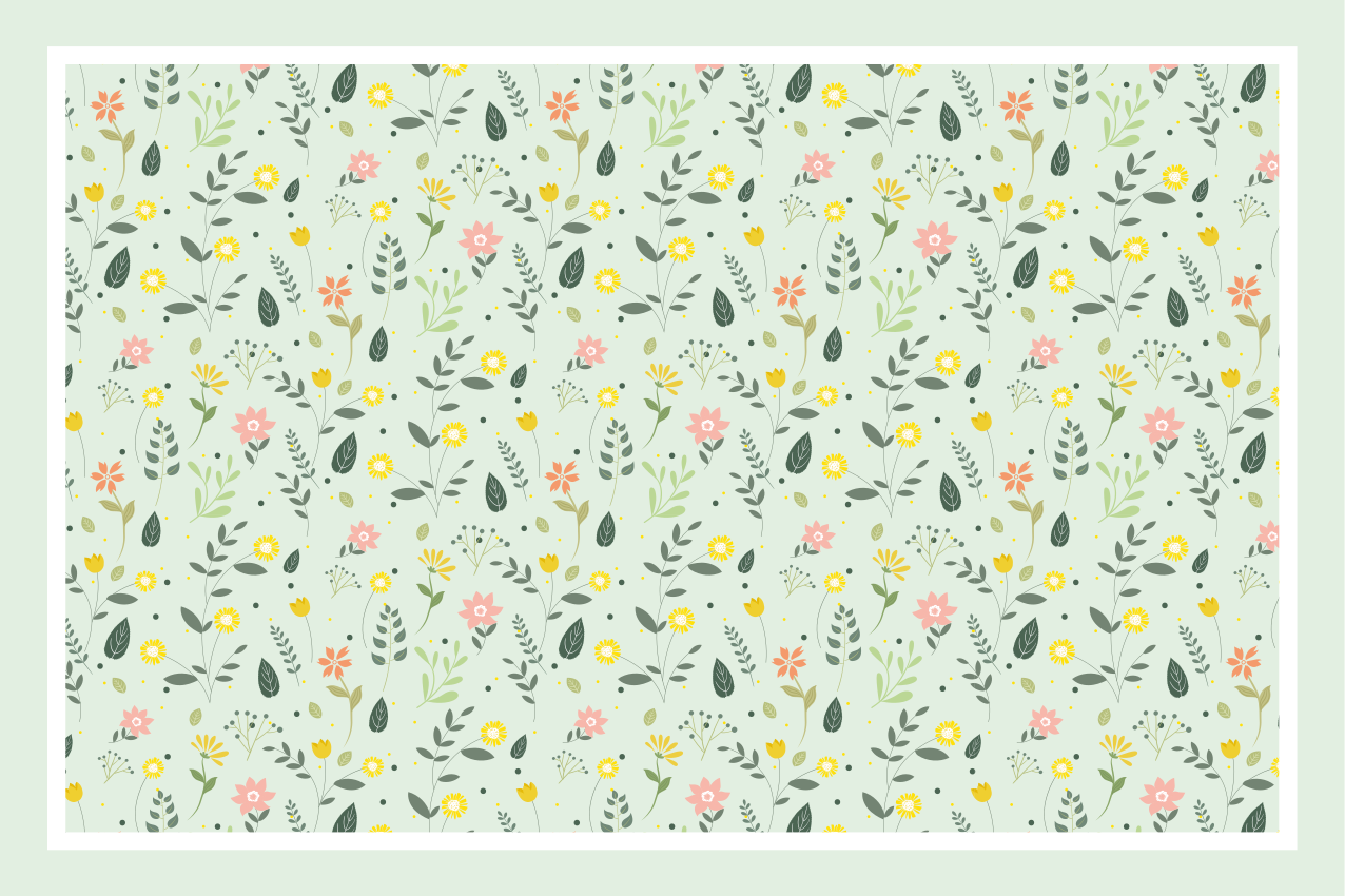 Original placemat floral pattern table setting - TenStickers