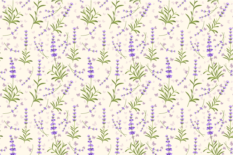 Lavender floral pattern placemat - TenStickers