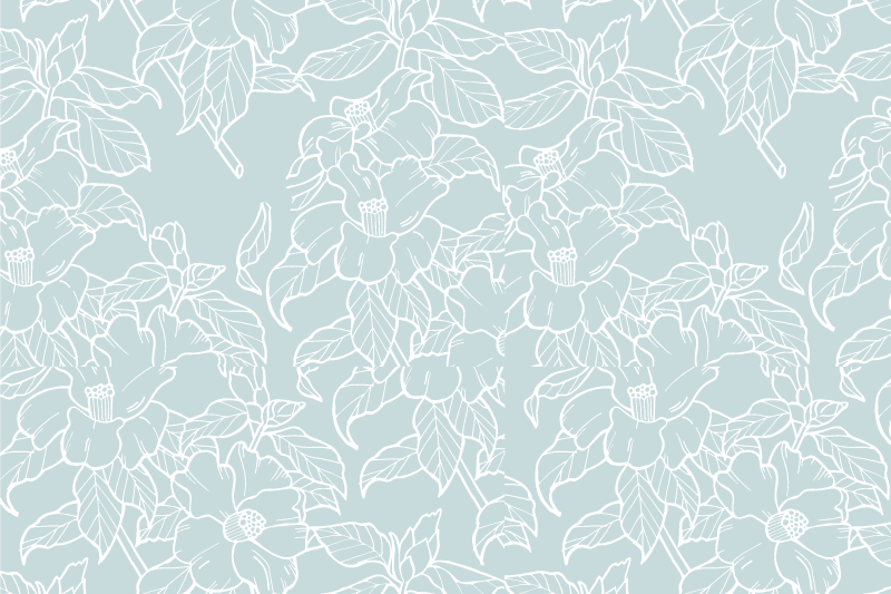 White blue background Flowers modern placemats - TenStickers