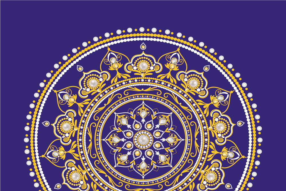Original placemat intricate golden mandala - TenStickers