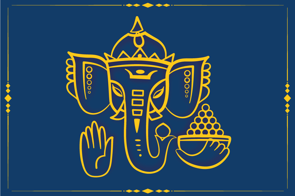 Original placemat with traditional ganesha design - TenStickers