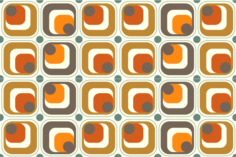 Modern placemat retro patterned squares - TenStickers
