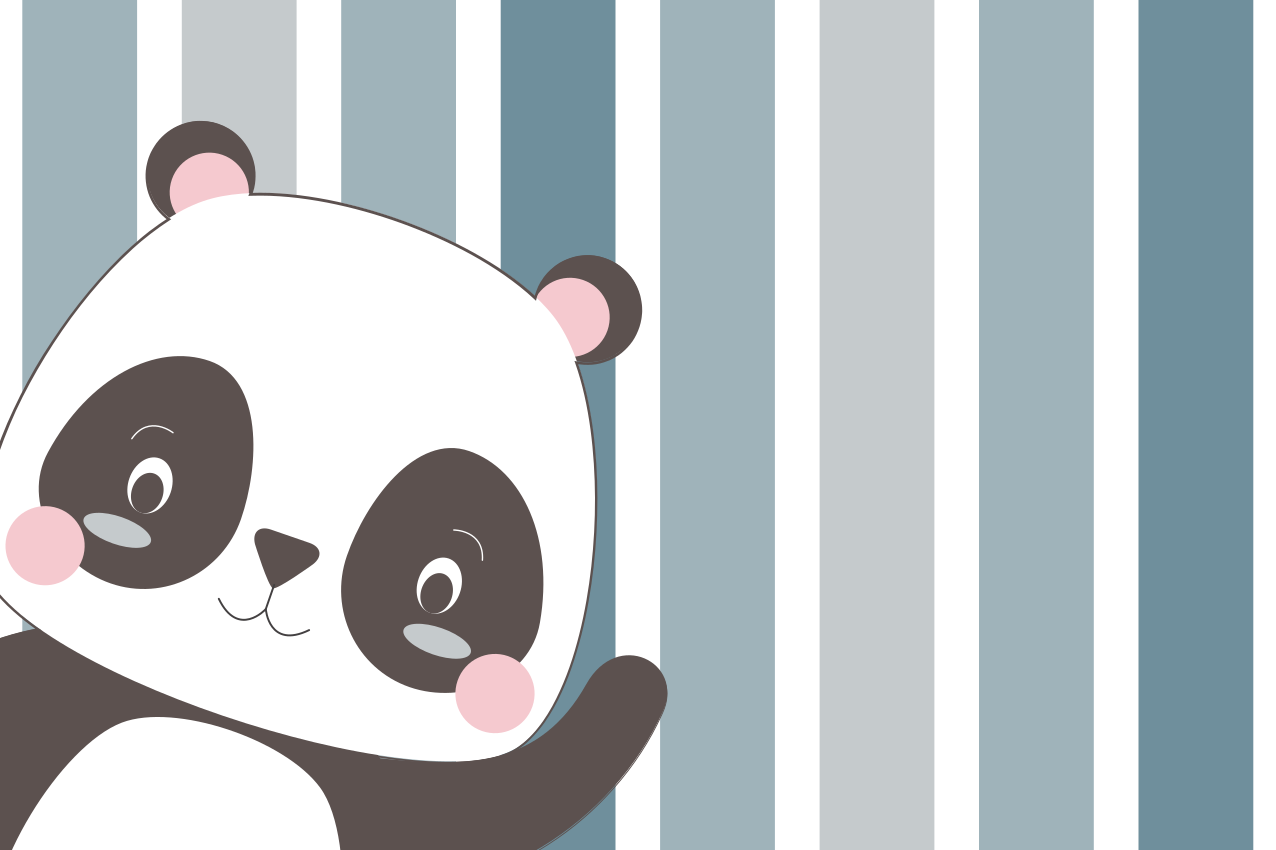 Children placemat panda character design - TenStickers