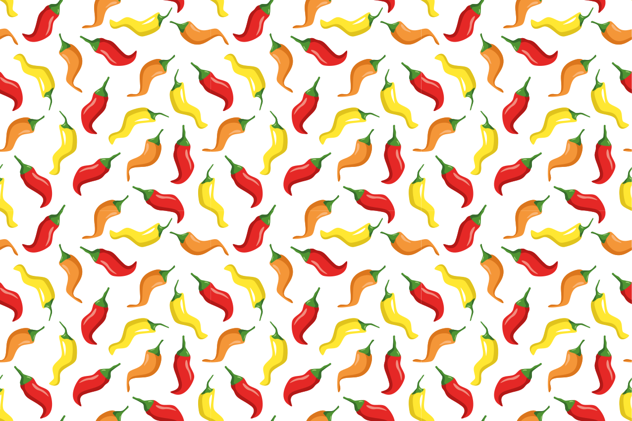 Original placemat colorful chili peppers design - TenStickers