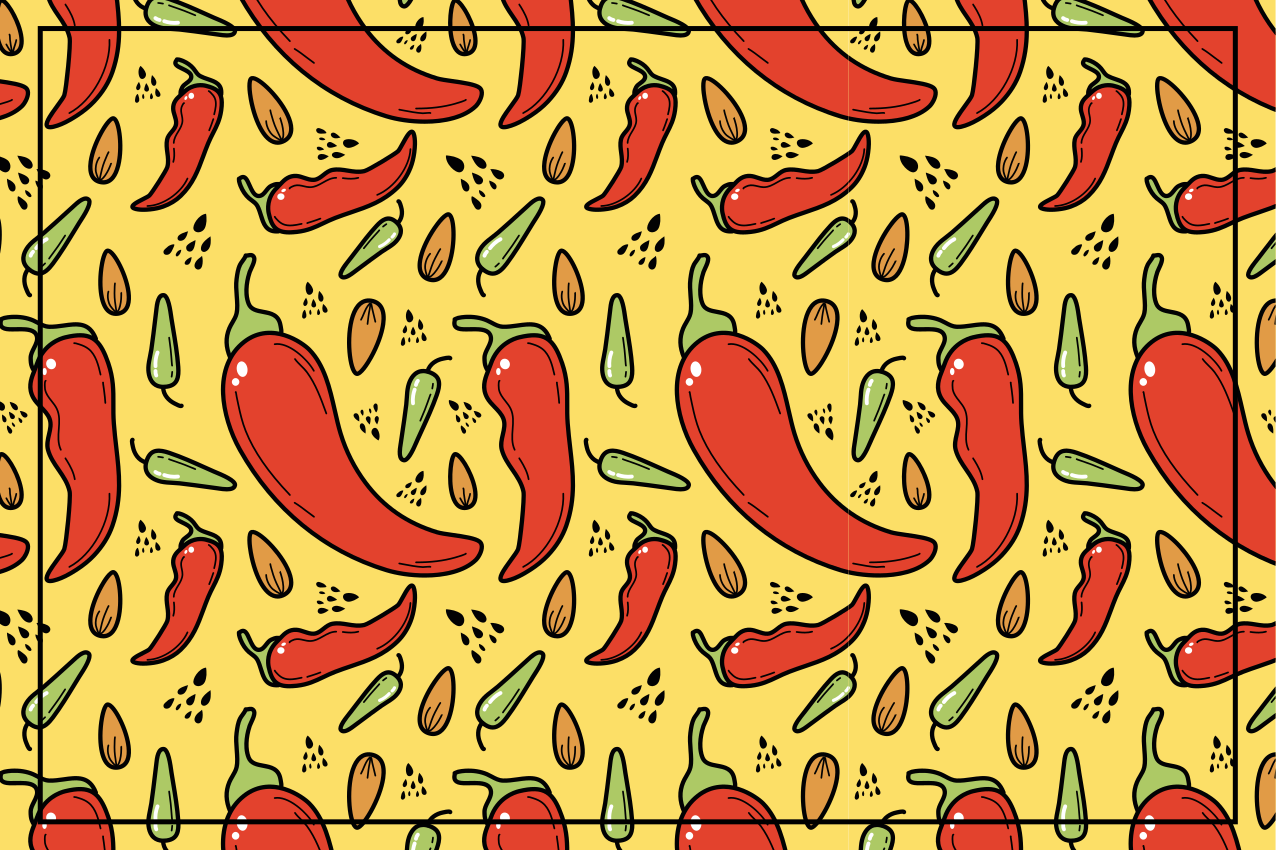 Original placemat chili pepper design - TenStickers