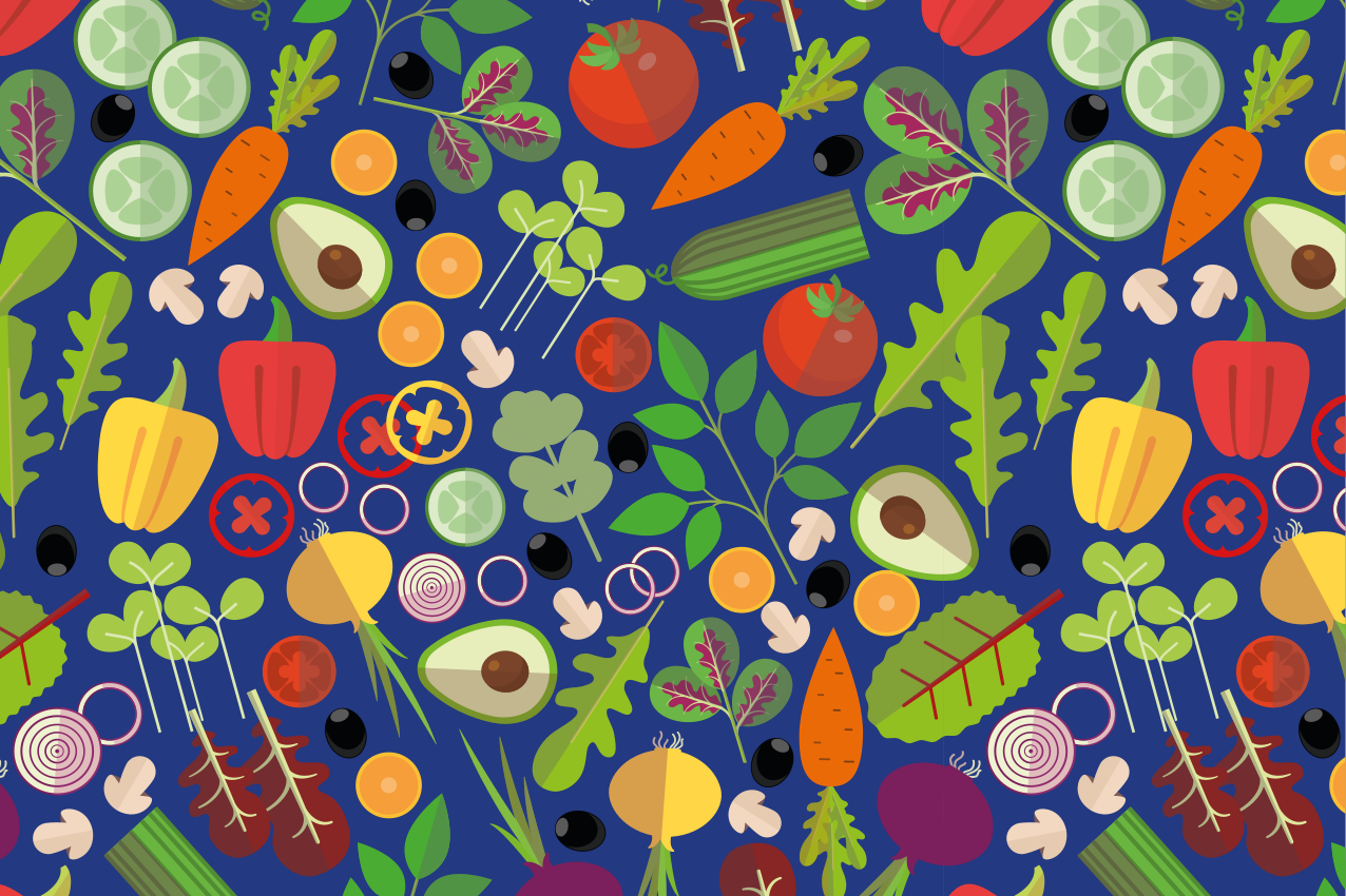 Original placemat vibrant vegetable design - TenStickers