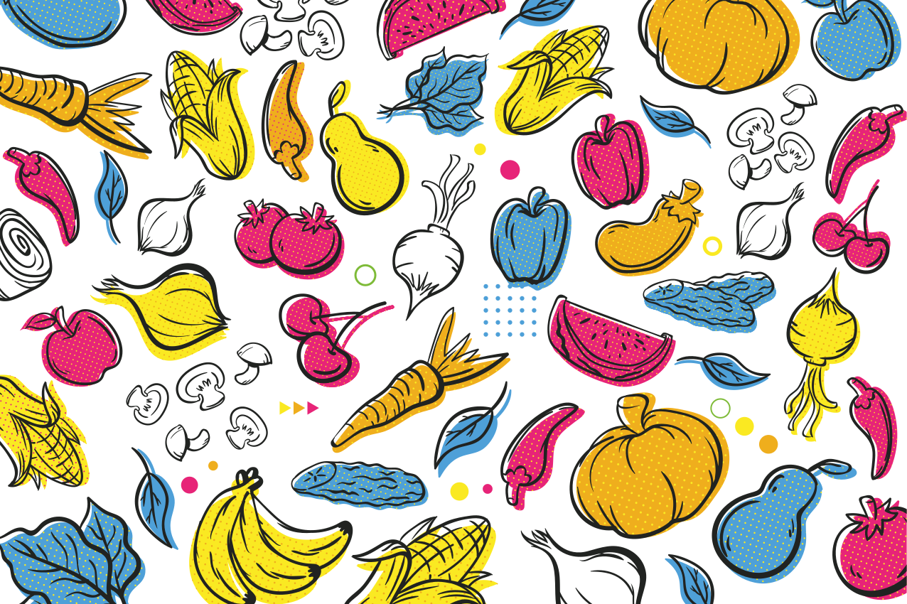 Original placemat with vibrant vegetable designs - TenStickers
