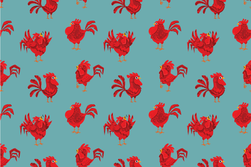 Original placemat charming rooster design - TenStickers