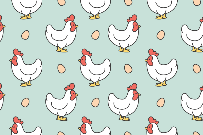 Children placemat with playful chicken designs - TenStickers