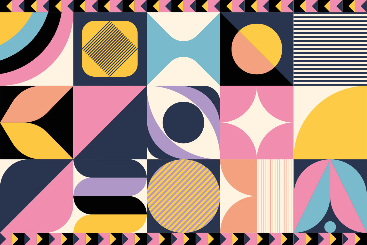 Modern placemat geometric color block design - TenStickers