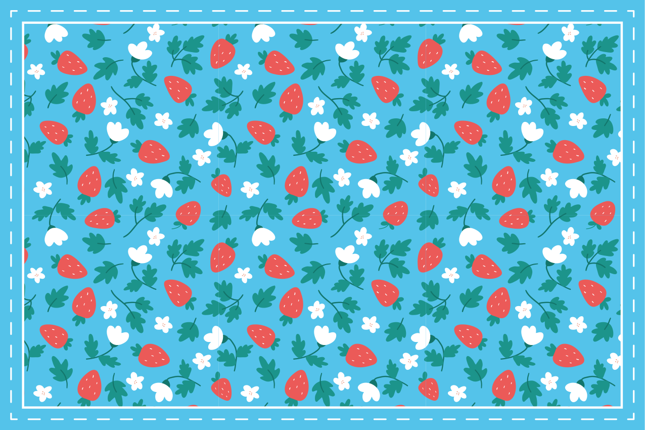 Original placemat strawberry floral design - TenStickers