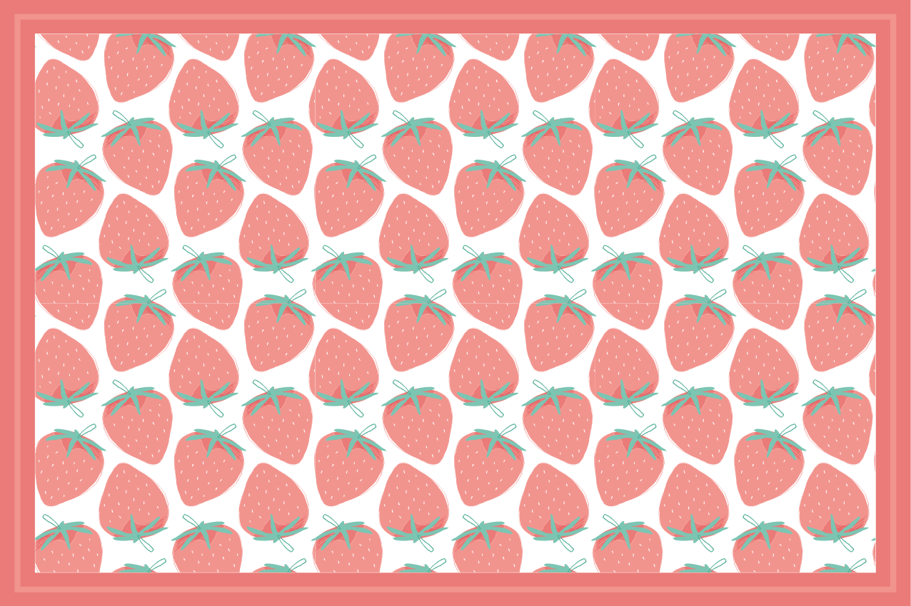 Original placemat strawberry design - TenStickers
