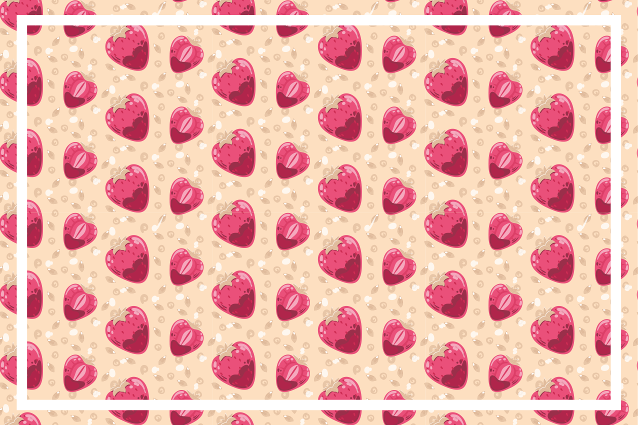 Strawberry pattern on beige modern placemats - TenStickers