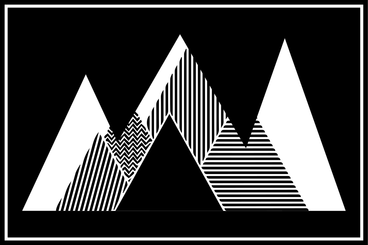 Modern placemat stylish mountain tops - TenStickers