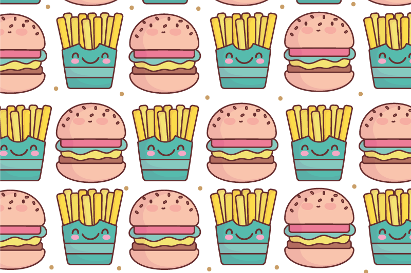 Children placemat with joyful burger design - TenStickers