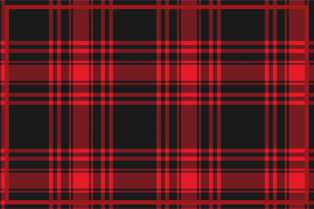 Menzies tartan black red check pattern placemat - TenStickers