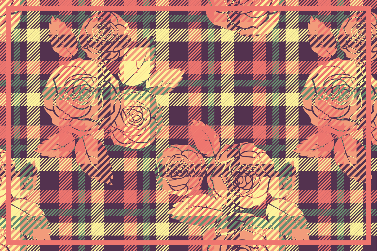 Botanical grid arrangement placemat - TenStickers