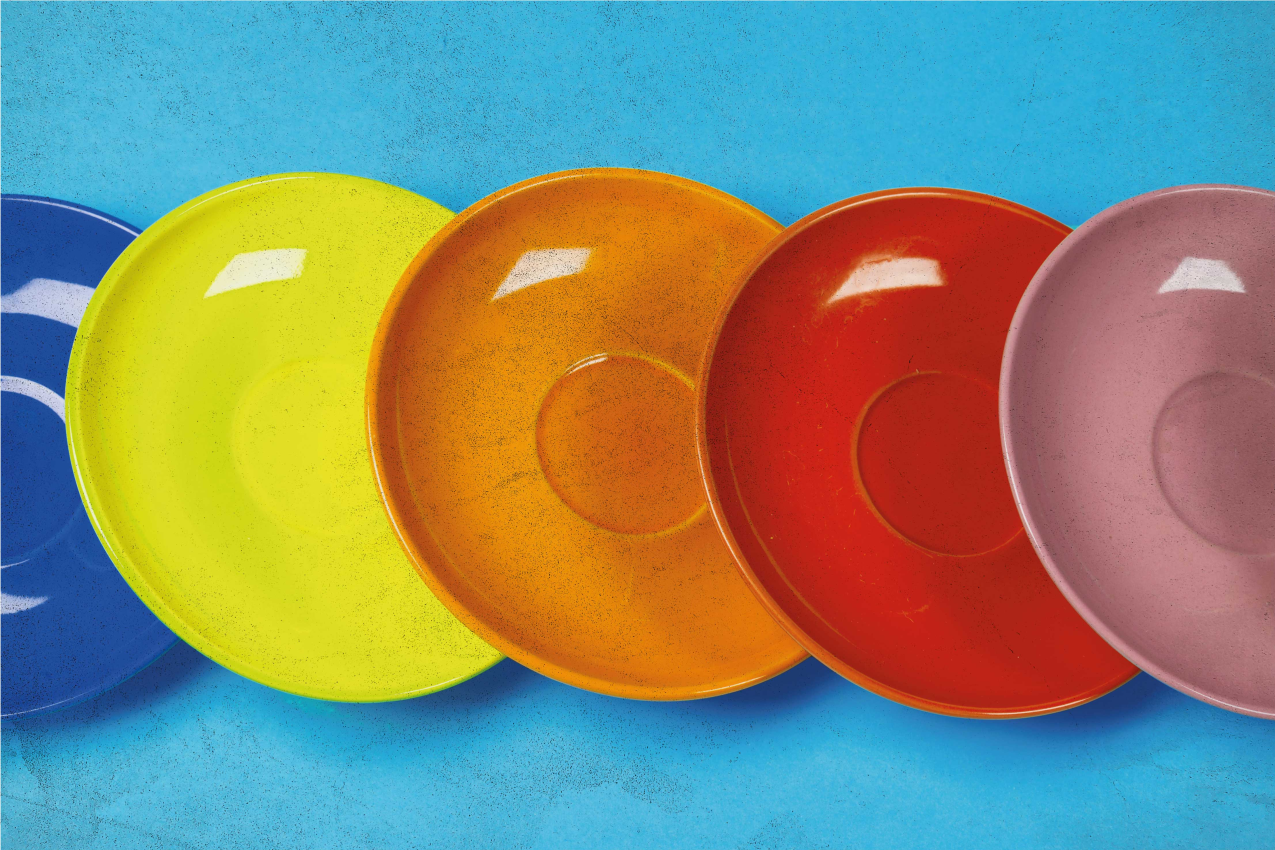 Rainbow coloured plates vinyl placemats - TenStickers
