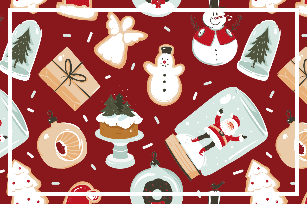Christmas placemat with cheerful holiday designs - TenStickers
