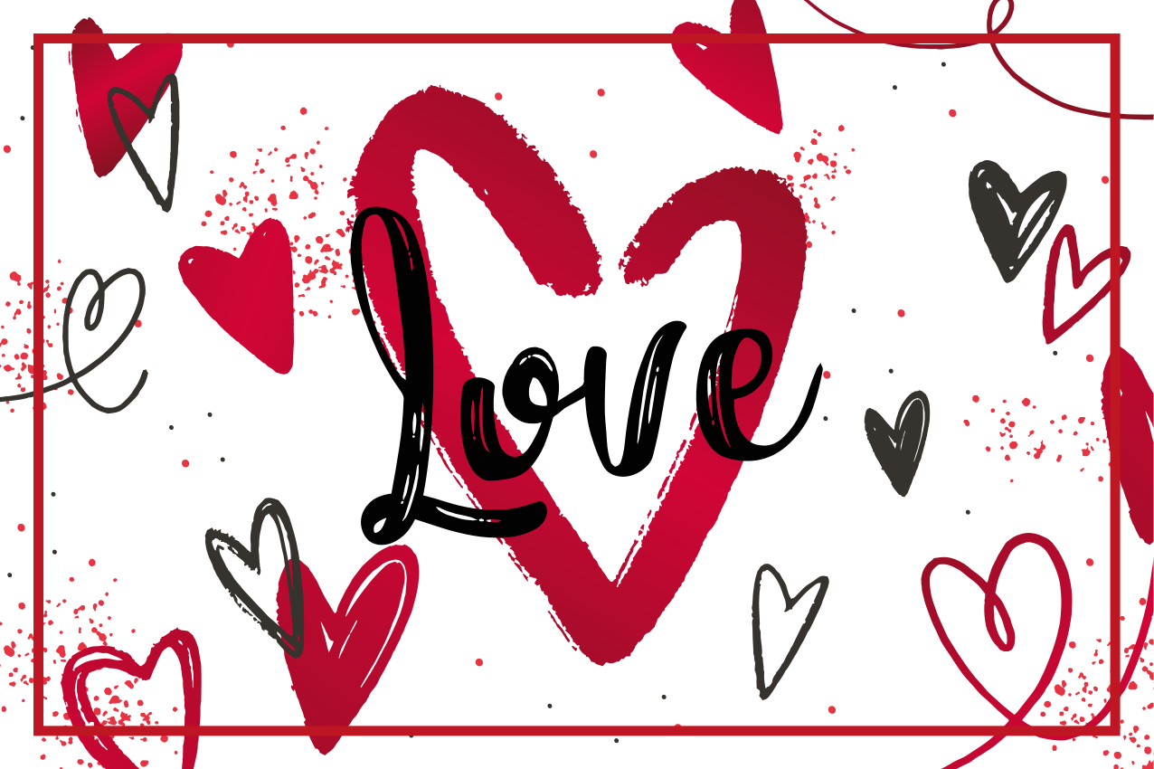 Placemat with quote love heart pattern - TenStickers