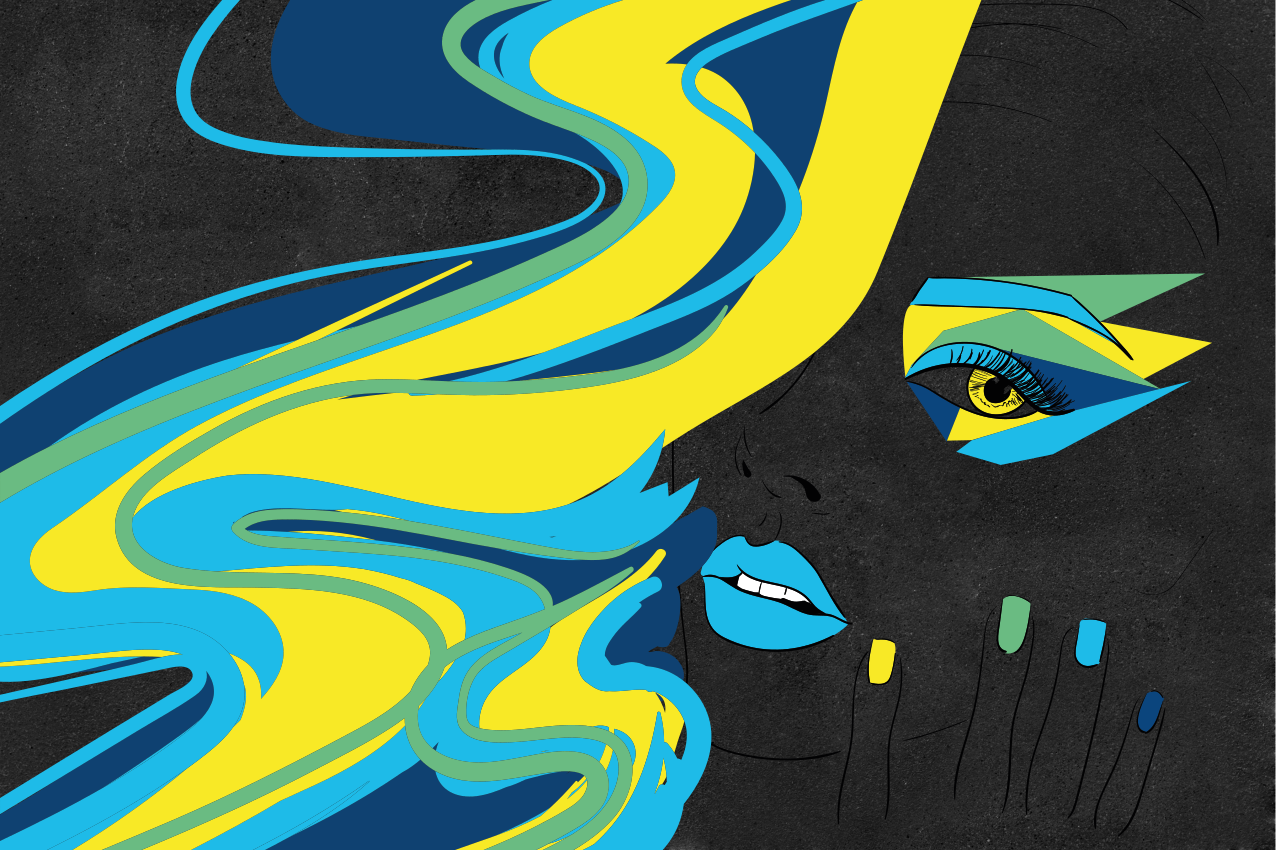 Original placemat bold face art - TenStickers