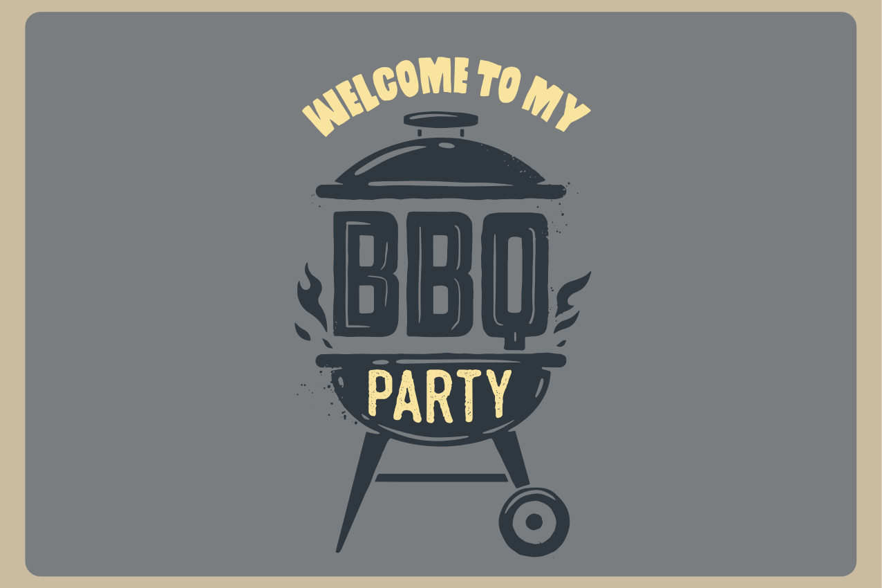Welcome to barbeque party restaurant placemats - TenStickers
