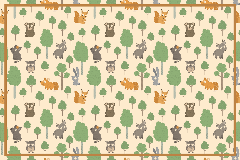 Funny cute animals and trees original placemats - TenStickers